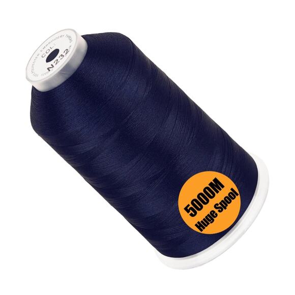 5000m Navy Blue Polyester Sewing Thread - Picture 1 of 2